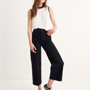 Madewell Slim Wide Leg Crop Jean - Black